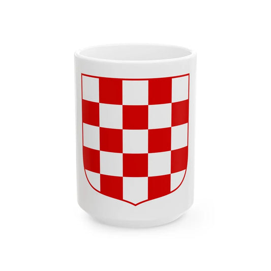 Coat of arms of Croatia (white chequy) - White Coffee Mug-15oz-Go Mug Yourself