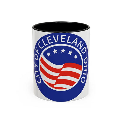 Seal of Cleveland Ohio - Accent Coffee Mug-11oz-Black-Go Mug Yourself