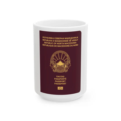 Macedonian Passport (Type B) - White Coffee Mug-15oz-Go Mug Yourself