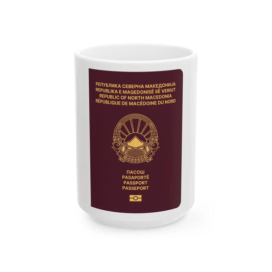 Macedonian Passport (Type B) - White Coffee Mug-15oz-Go Mug Yourself