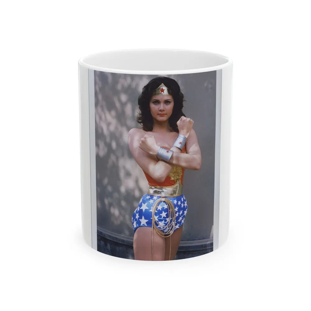 Lynda Carter #229 - Wonder Woman Photo (Vintage Female Icon) White Coffee Mug-11oz-Go Mug Yourself