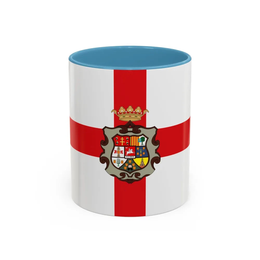 Flag of Huesca Spain - Accent Coffee Mug-11oz-Light Blue-Go Mug Yourself