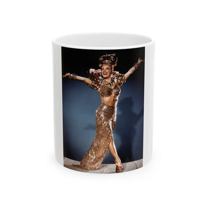 Carmen Miranda #01 (Vintage Female Icon) White Coffee Mug-11oz-Go Mug Yourself