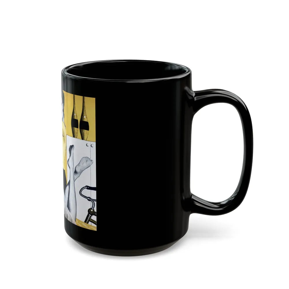 Handsome and the Body Beautiful, Cavalier, May 1958 - Black Coffee Mug-Go Mug Yourself