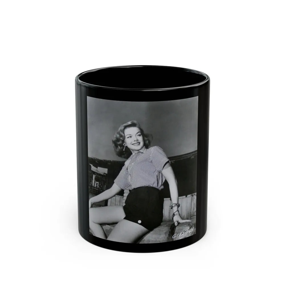 Leslie Parrish #271 (Vintage Female Icon) Black Coffee Mug-11oz-Go Mug Yourself