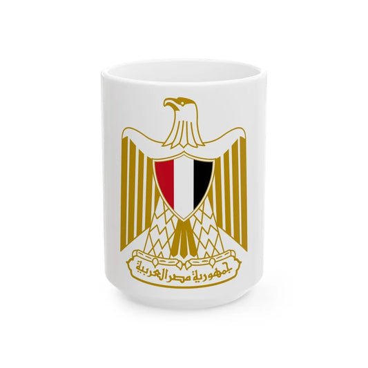 Coat of arms of Egypt (Official) - White Coffee Mug-15oz-Go Mug Yourself