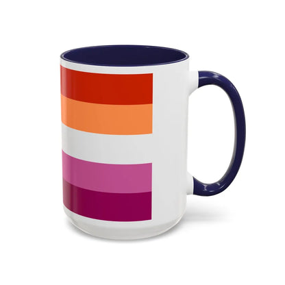 Lesbian 3 Pride Flag - Accent Coffee Mug-Go Mug Yourself