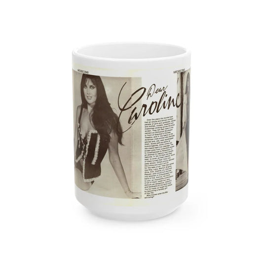 Caroline Munro #356 (Vintage Female Icon) White Coffee Mug-15oz-Go Mug Yourself