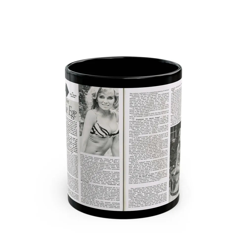 Julie Ege #187 (Vintage Female Icon) Black Coffee Mug-11oz-Go Mug Yourself