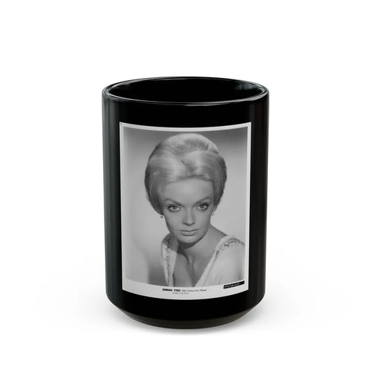 Barbara Steele #63 (Vintage Female Icon) Black Coffee Mug-15oz-Go Mug Yourself