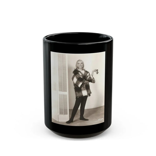 Leslie Parrish #208 (Vintage Female Icon) Black Coffee Mug-15oz-Go Mug Yourself