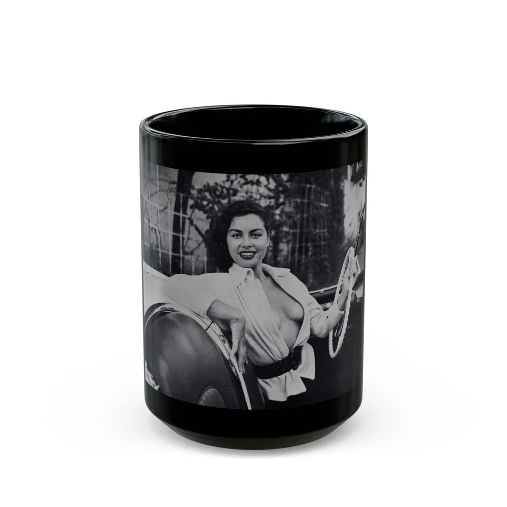 Jeanne Carmen #205 (Vintage Female Icon) Black Coffee Mug-15oz-Go Mug Yourself