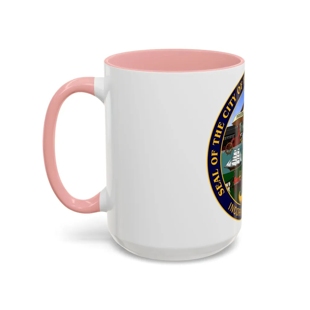 Seal of Bridgeport Connecticut - Accent Coffee Mug-Go Mug Yourself