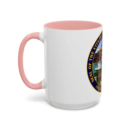 Seal of Bridgeport Connecticut - Accent Coffee Mug-Go Mug Yourself