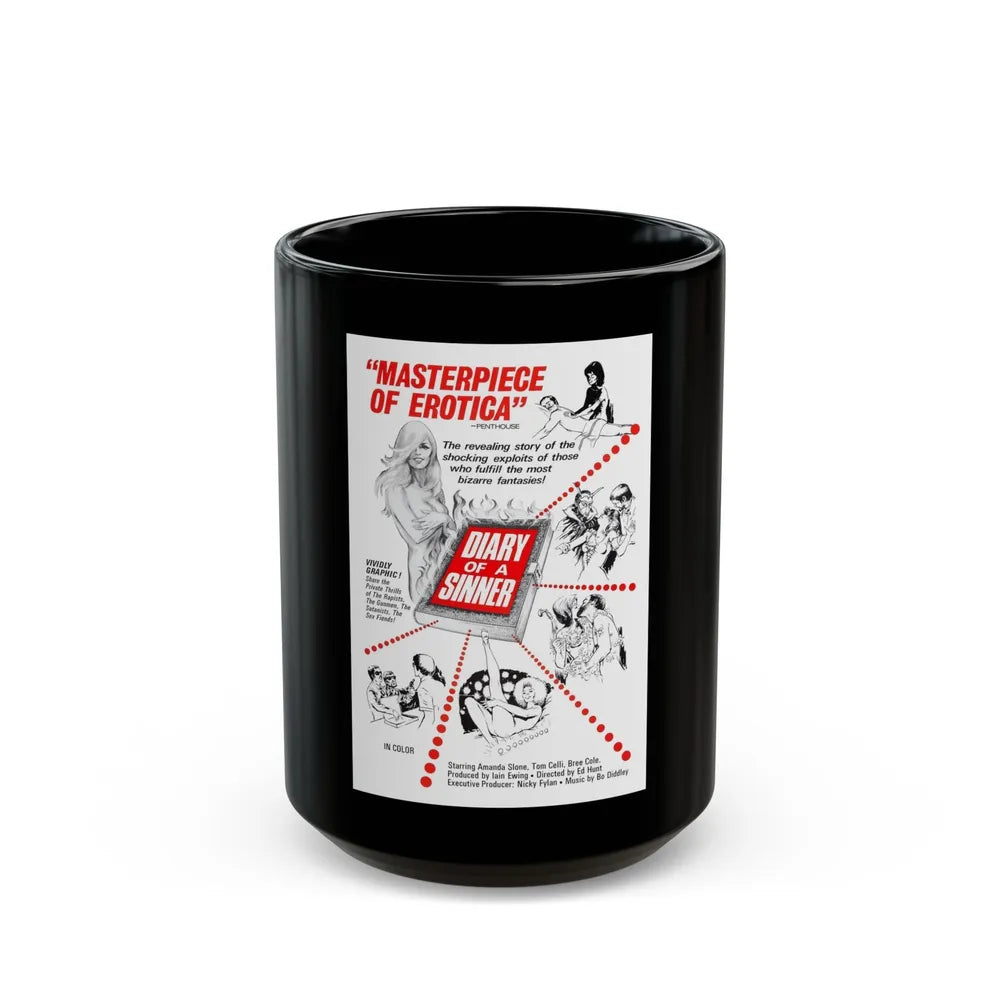 DIARY OF A SINNER 1974 Movie Poster - Black Coffee Mug-15oz-Go Mug Yourself