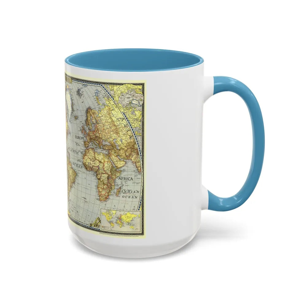 World Map (1943) (Map) Accent Coffee Mug-Go Mug Yourself