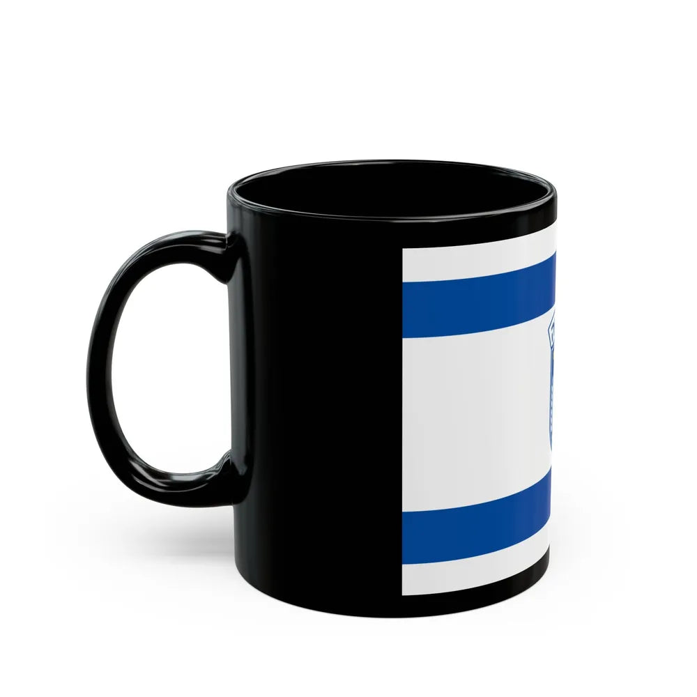 Flag of Herzliya Israel - Black Coffee Mug-Go Mug Yourself