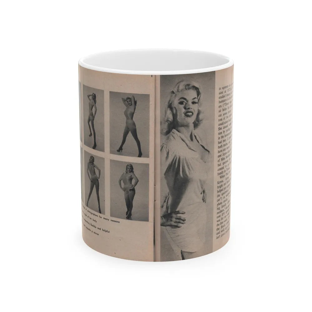 Jayne Mansfield #299 - JAYNE Pocket Magazine Pages 42 & 43 (Vintage Female Icon) White Coffee Mug-11oz-Go Mug Yourself