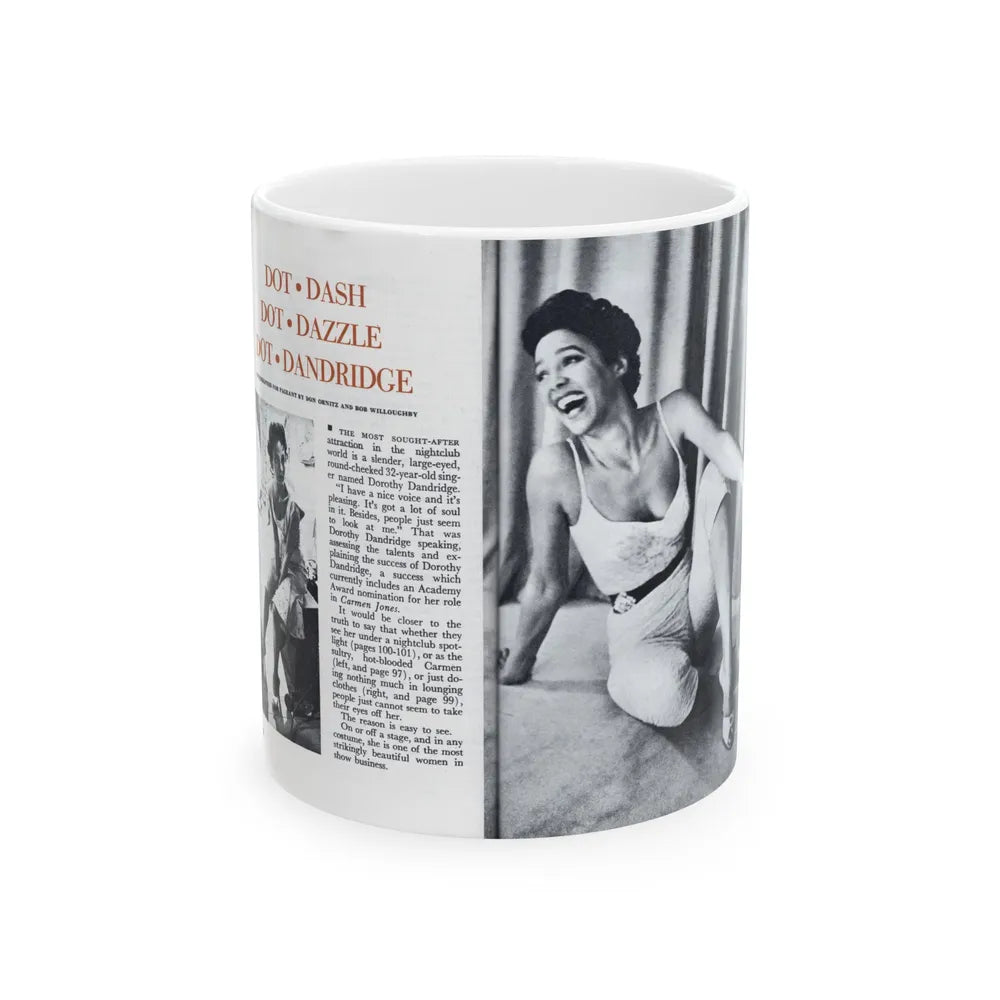 Dorothy Dandridge #97 - Pages 1 & 2 of 8 Featuring, Dorothy with, 2 B&W Photos & Article from Pageant Digest Mag. June '55 (Vintage Female Icon) White Coffee Mug-11oz-Go Mug Yourself