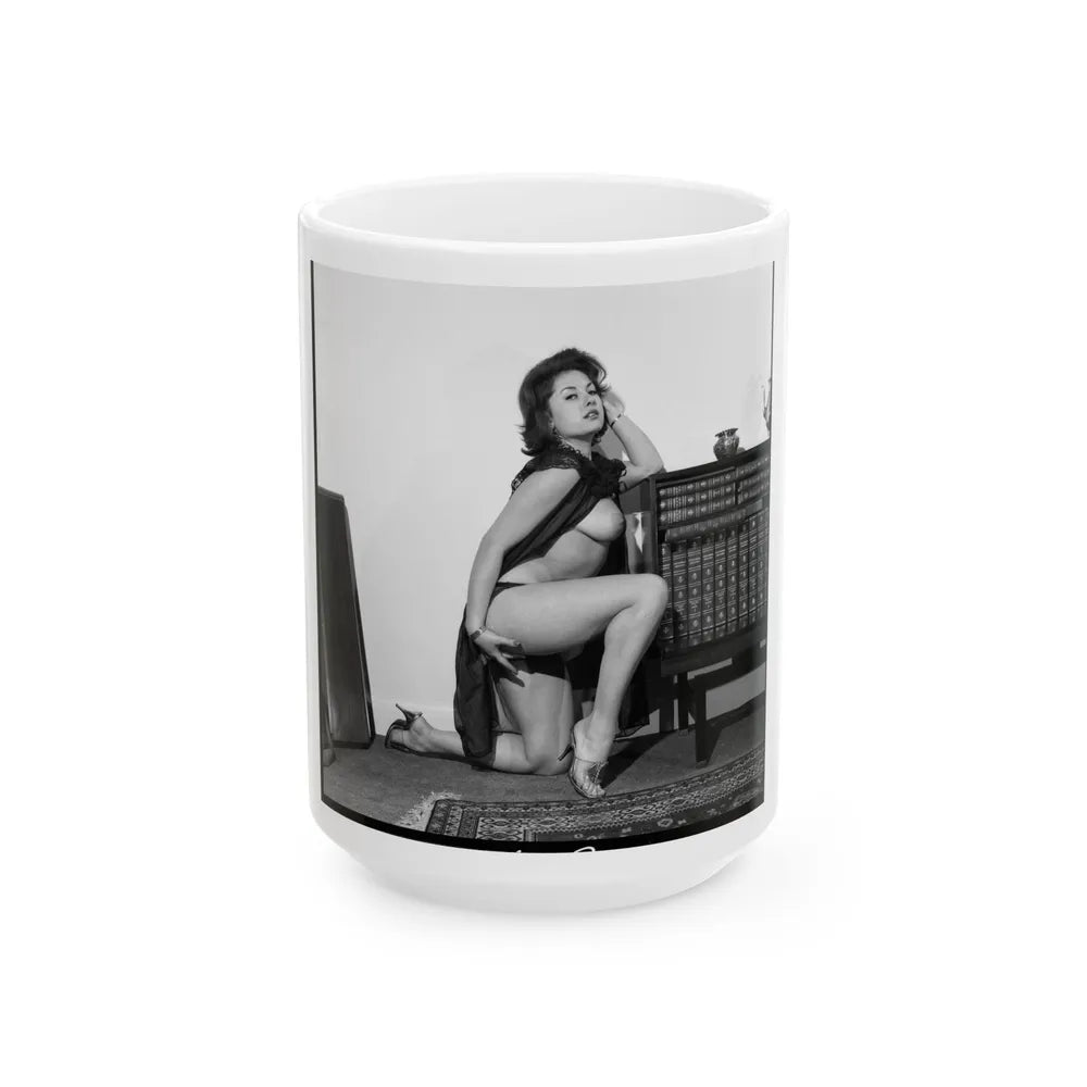 June Palmer #321 - Topless (Vintage Female Icon) White Coffee Mug-15oz-Go Mug Yourself