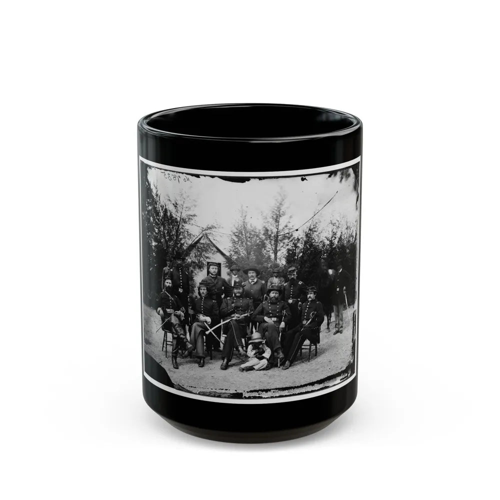 District Of Columbia. Gen. William Gamble And Staff At Camp Stoneman, The Cavalry Depot At Giesborough Point (U.S. Civil War) Black Coffee Mug-15oz-Go Mug Yourself