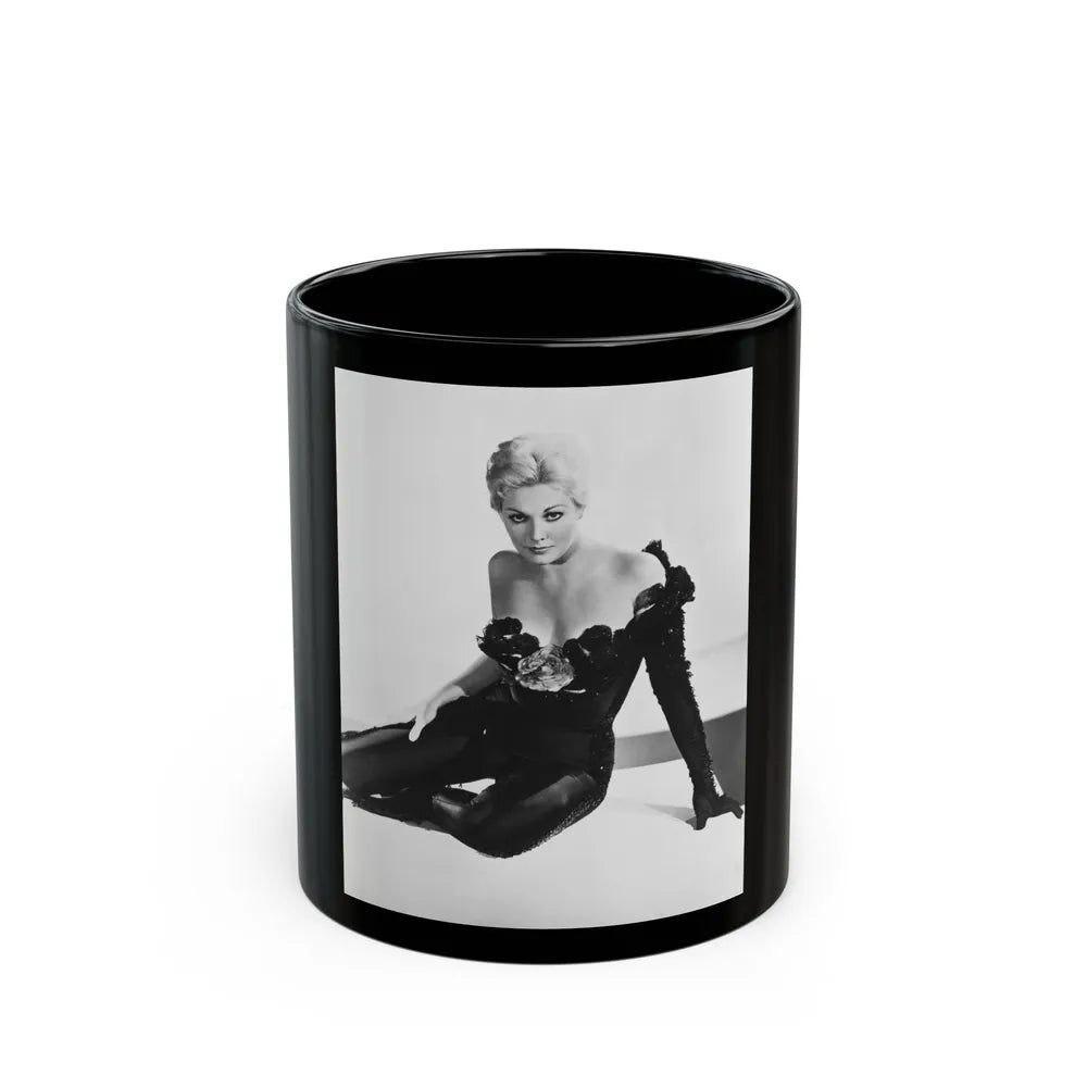 Kim Novak #295 (Vintage Female Icon) Black Coffee Mug-11oz-Go Mug Yourself