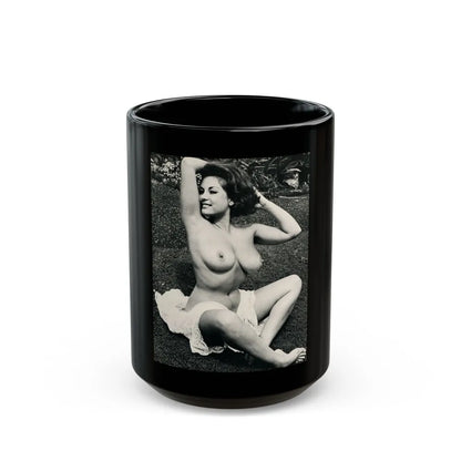 June Palmer #154 - Topless (Vintage Female Icon) Black Coffee Mug-15oz-Go Mug Yourself