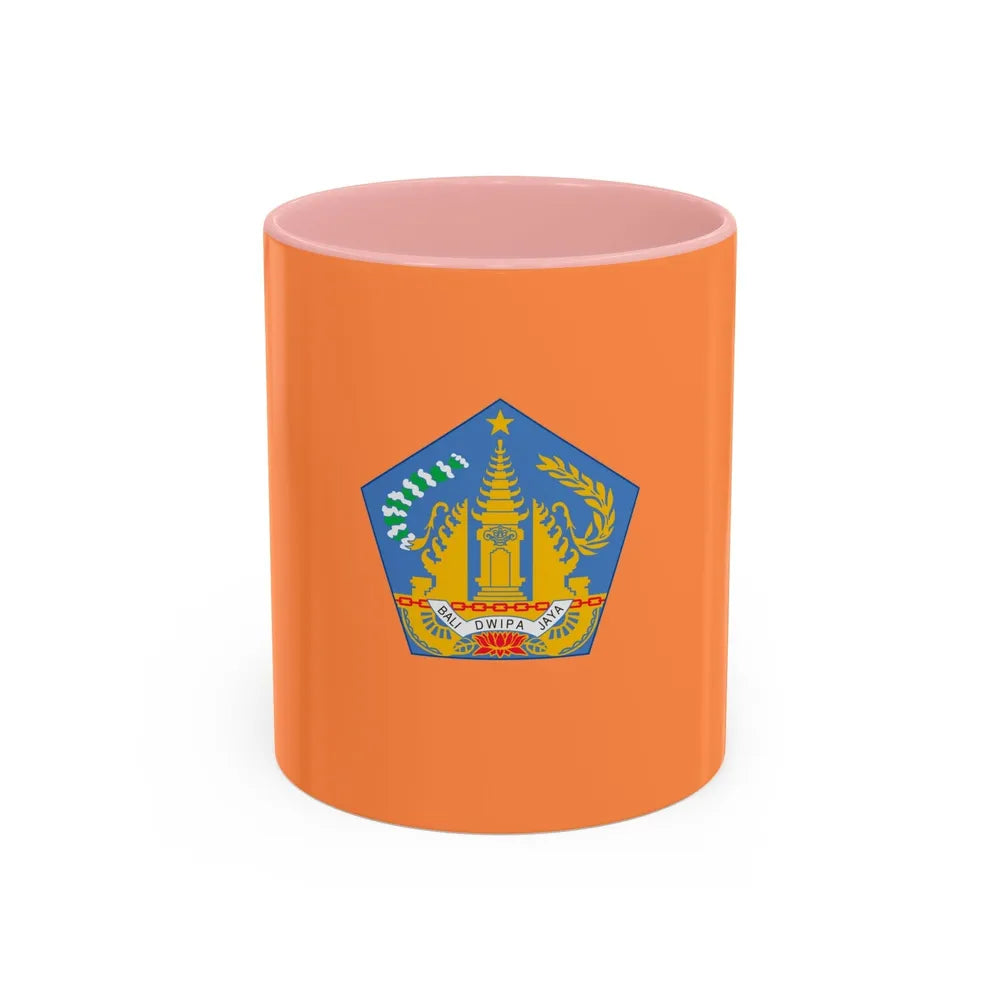 Flag of Bali Indonesia - Accent Coffee Mug-11oz-Pink-Go Mug Yourself