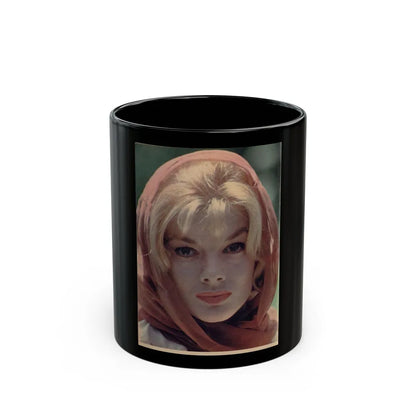 Leslie Parrish #138 (Vintage Female Icon) Black Coffee Mug-11oz-Go Mug Yourself