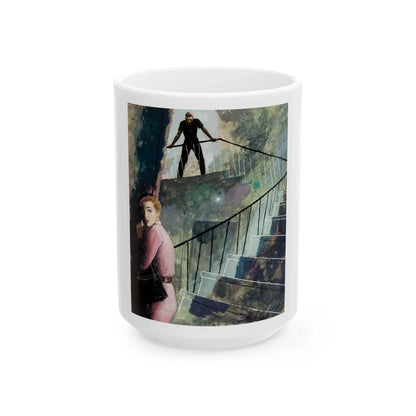 Down the Staircase, story illustration, circa 1955 - White Coffee Mug-15oz-Go Mug Yourself