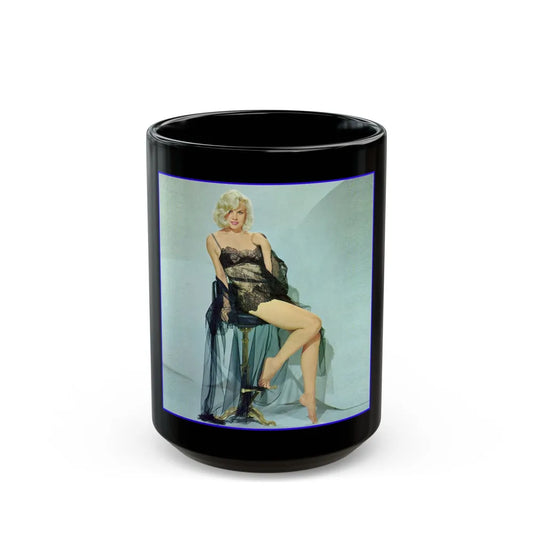 Carroll Baker #64 (Vintage Female Icon) Black Coffee Mug-15oz-Go Mug Yourself