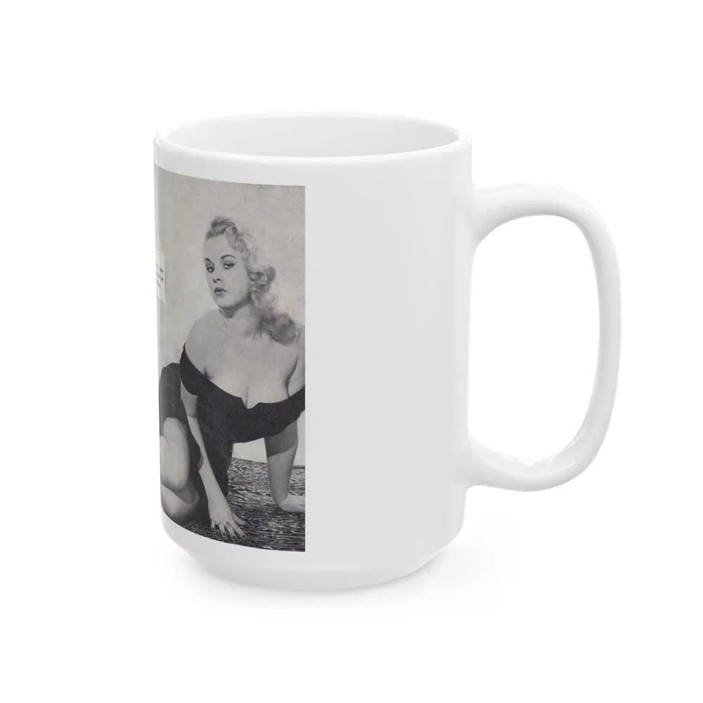 Norma Sykes #156 - 66 PHOTOGRAPHS OF Sabrina U.K. Pocket Mag. Pages 42 & 43 (Vintage Female Icon) White Coffee Mug-Go Mug Yourself