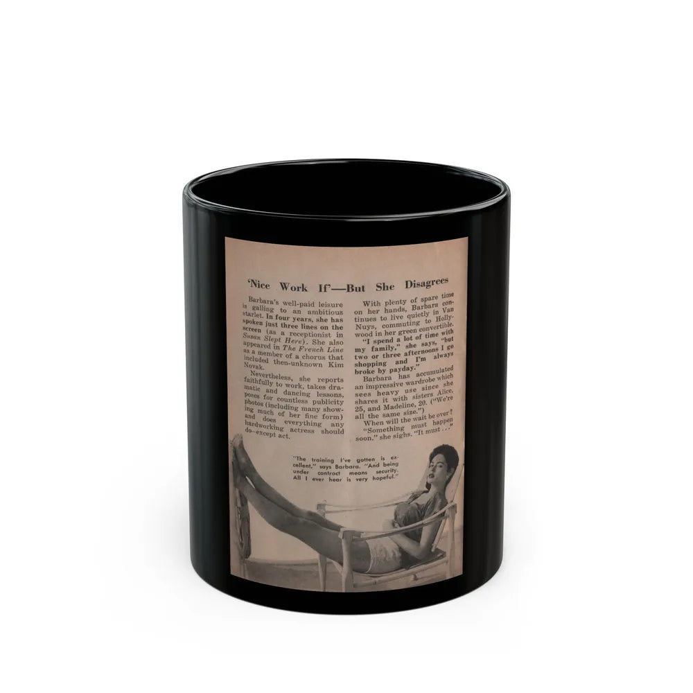 Barbara Darrow #29 - 1 B&W Photo & Article from People Pocket Mag. 12-29-54 (Vintage Female Icon) Black Coffee Mug-11oz-Go Mug Yourself