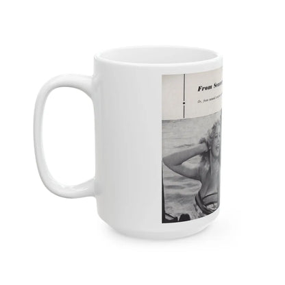 Norma Sykes #160 - 66 PHOTOGRAPHS OF Sabrina U.K. Pocket Mag. Pages 50 & 51 (Vintage Female Icon) White Coffee Mug-Go Mug Yourself