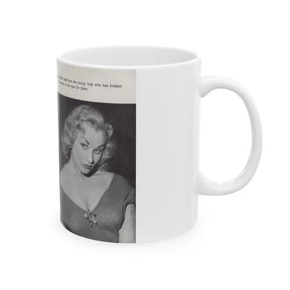 Norma Sykes #138 - 66 PHOTOGRAPHS OF Sabrina U.K. Pocket Mag. Pages 6 & 7 (Vintage Female Icon) White Coffee Mug-Go Mug Yourself