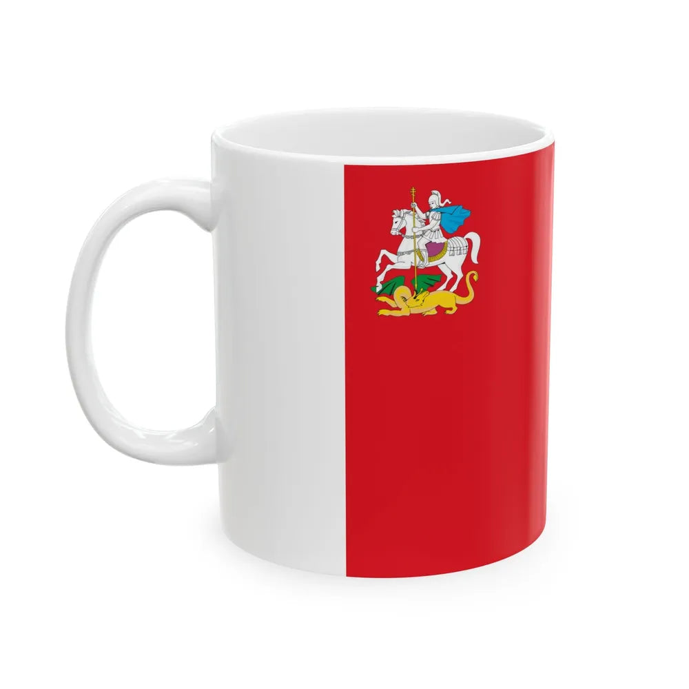 Flag of Moscow Oblast Russia - White Coffee Mug-Go Mug Yourself