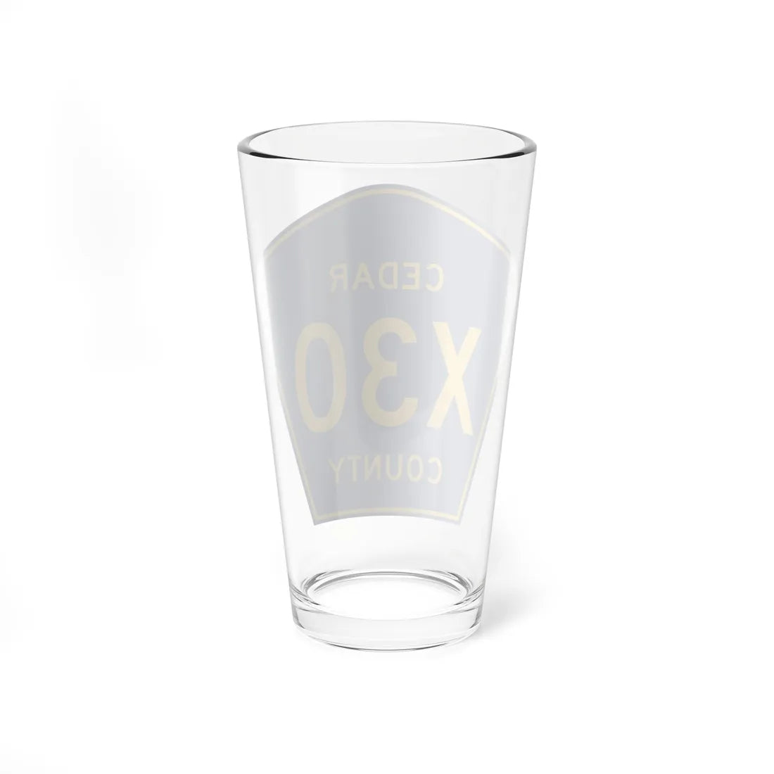 Cedar County Route X30 IA (Iowa) (Road Sign) Pint Glass 16oz - Go Mug Yourself