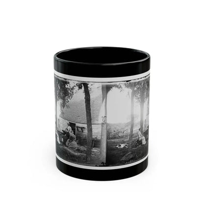 Cedar Mountain, Va. Family Group Before The House In Which Gen. Charles S. Winder (C.S.A.) Died (U.S. Civil War) Black Coffee Mug 11oz - Go Mug Yourself