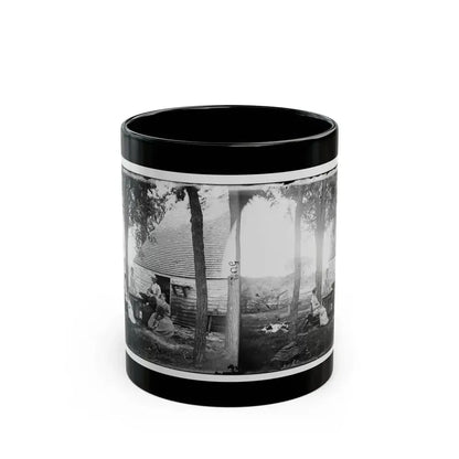 Cedar Mountain, Va. Family Group Before The House In Which Gen. Charles S. Winder (C.S.A.) Died (U.S. Civil War) Black Coffee Mug 11oz - Go Mug Yourself