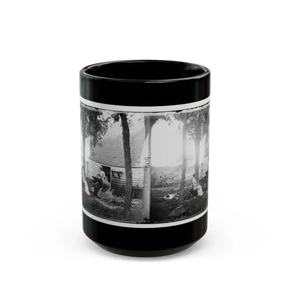 Cedar Mountain, Va. Family Group Before The House In Which Gen. Charles S. Winder (C.S.A.) Died (U.S. Civil War) Black Coffee Mug 15oz - Go Mug Yourself