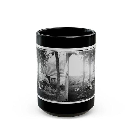 Cedar Mountain, Va. Family Group Before The House In Which Gen. Charles S. Winder (C.S.A.) Died (U.S. Civil War) Black Coffee Mug 15oz - Go Mug Yourself