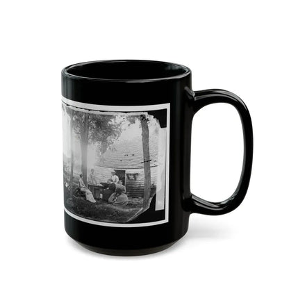 Cedar Mountain, Va. Family Group Before The House In Which Gen. Charles S. Winder (C.S.A.) Died (U.S. Civil War) Black Coffee Mug - Go Mug Yourself