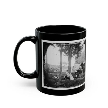 Cedar Mountain, Va. Family Group Before The House In Which Gen. Charles S. Winder (C.S.A.) Died (U.S. Civil War) Black Coffee Mug - Go Mug Yourself