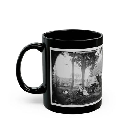 Cedar Mountain, Va. Family Group Before The House In Which Gen. Charles S. Winder (C.S.A.) Died (U.S. Civil War) Black Coffee Mug - Go Mug Yourself