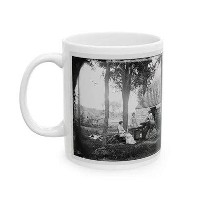 Cedar Mountain, Va. Family Group Before The House In Which Gen. Charles S. Winder (C.S.A.) Died (U.S. Civil War) White Coffee Mug - Go Mug Yourself