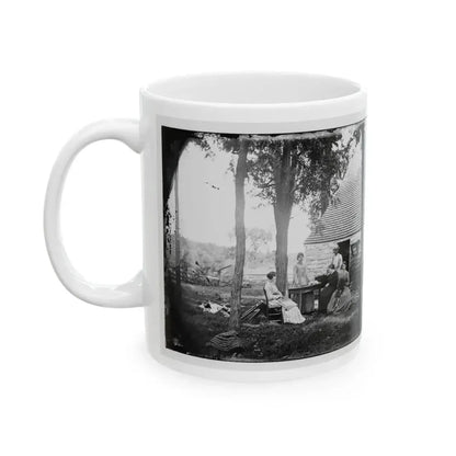 Cedar Mountain, Va. Family Group Before The House In Which Gen. Charles S. Winder (C.S.A.) Died (U.S. Civil War) White Coffee Mug - Go Mug Yourself