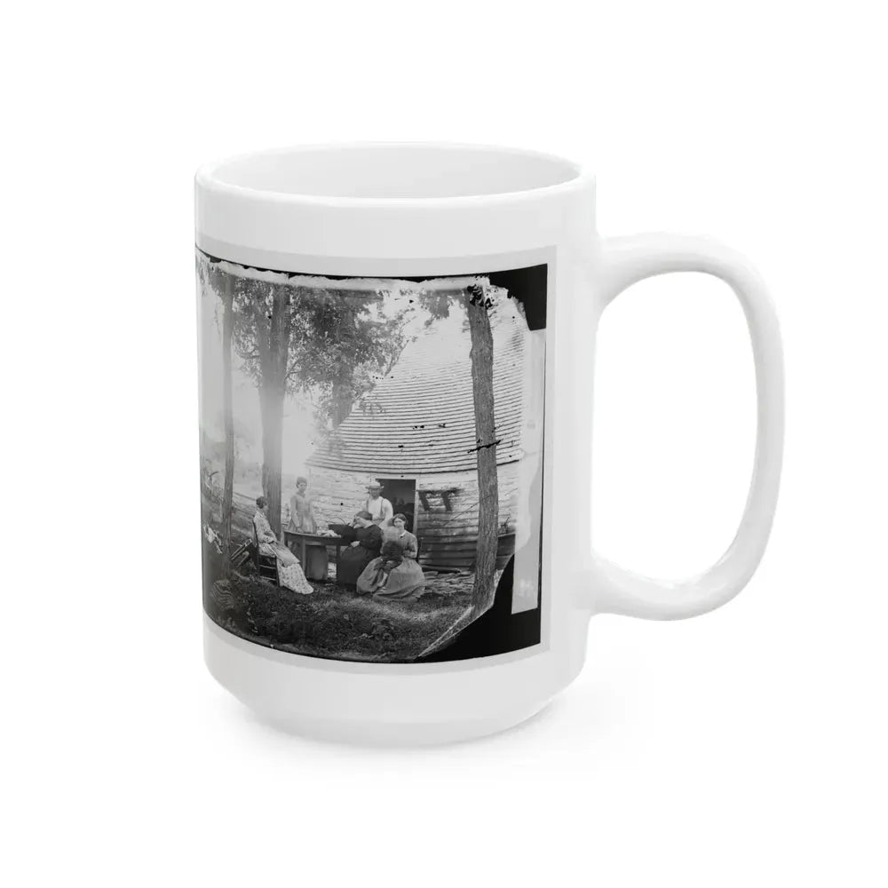 Cedar Mountain, Va. Family Group Before The House In Which Gen. Charles S. Winder (C.S.A.) Died (U.S. Civil War) White Coffee Mug - Go Mug Yourself