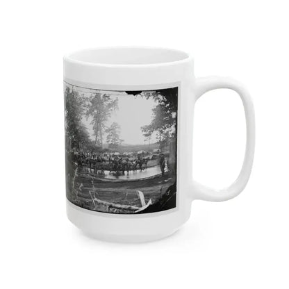 Cedar Mountain, Va. Federal Battery Fording A Tributary Of The Rappahannock On The Day Of Battle (U.S. Civil War) White Coffee Mug - Go Mug Yourself