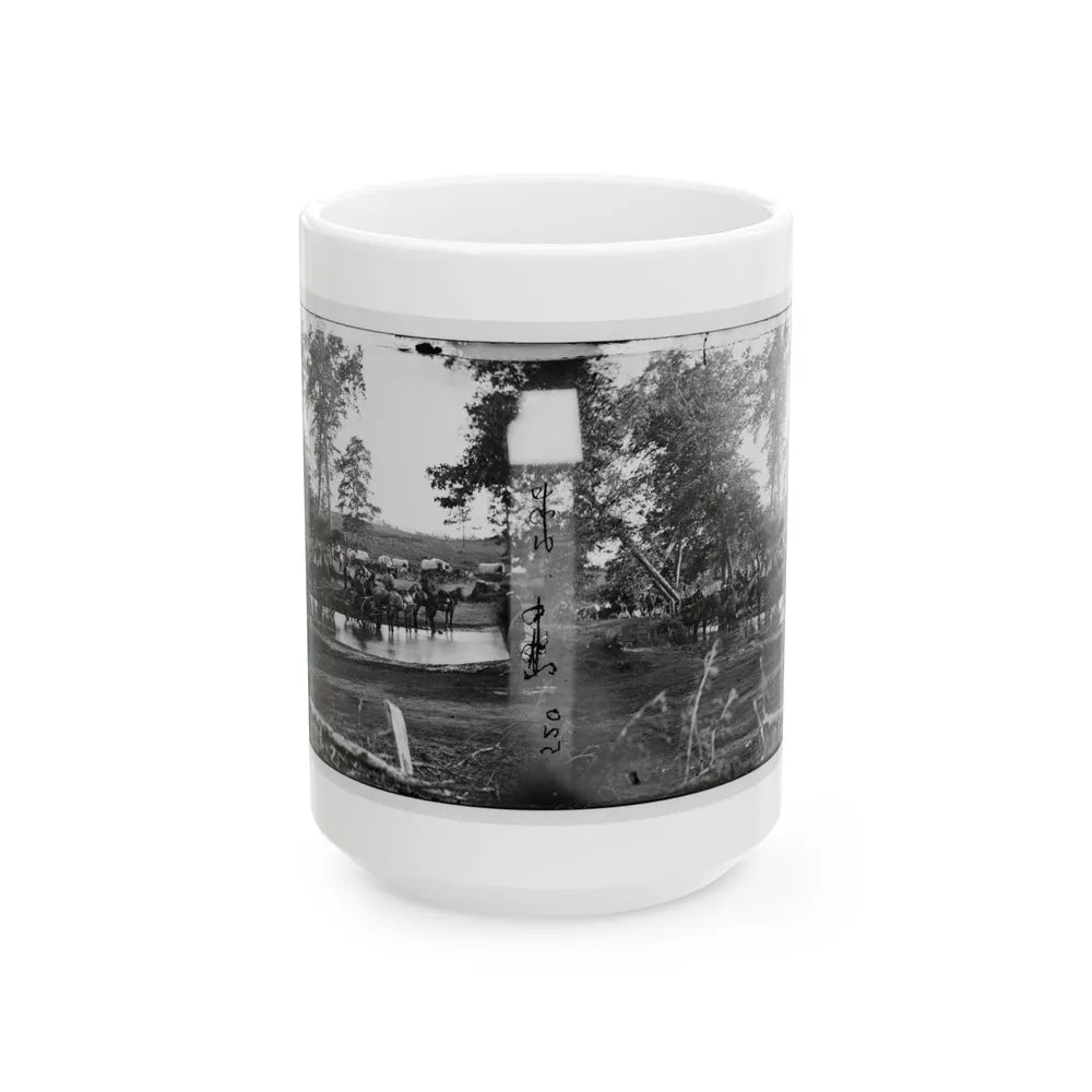 Cedar Mountain, Va. Federal Battery Fording A Tributary Of The Rappahannock On The Day Of Battle (U.S. Civil War) White Coffee Mug-15oz-Go Mug Yourself