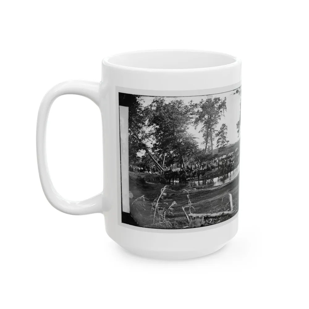 Cedar Mountain, Va. Federal Battery Fording A Tributary Of The Rappahannock On The Day Of Battle (U.S. Civil War) White Coffee Mug-Go Mug Yourself